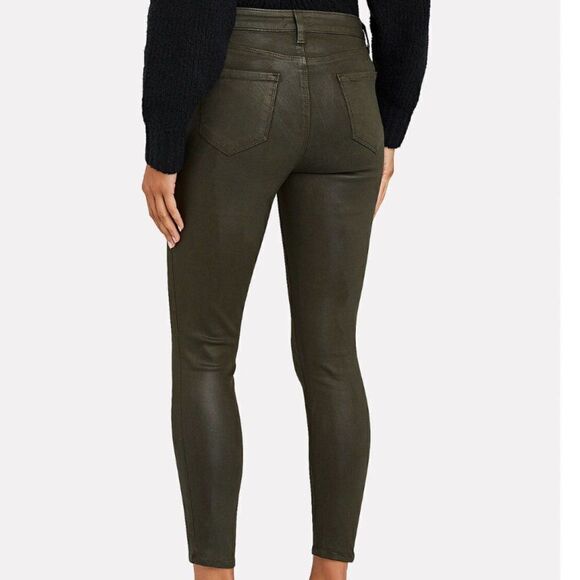 NEW L’AGENCE Margot High Rise Skinny Jeans in Army Coated Size 28 - Picture 2 of 9